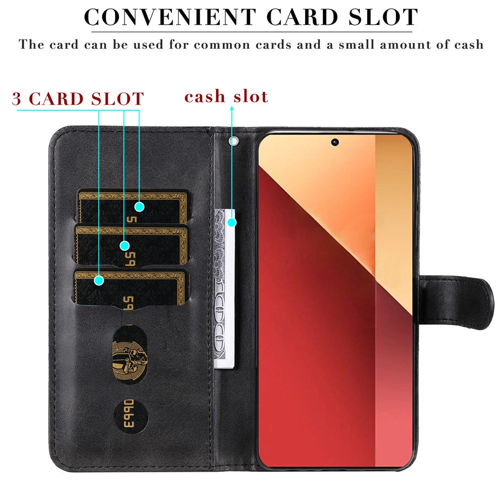 For Xiaomi Redmi Note 14S 4G / Note 13 Pro 4G / Poco M6 Pro 4G Case Leather Anti-Drop Cover with Zipper Pocket