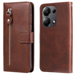 For Xiaomi Redmi Note 14S 4G / Note 13 Pro 4G / Poco M6 Pro 4G Case Leather Anti-Drop Cover with Zipper Pocket