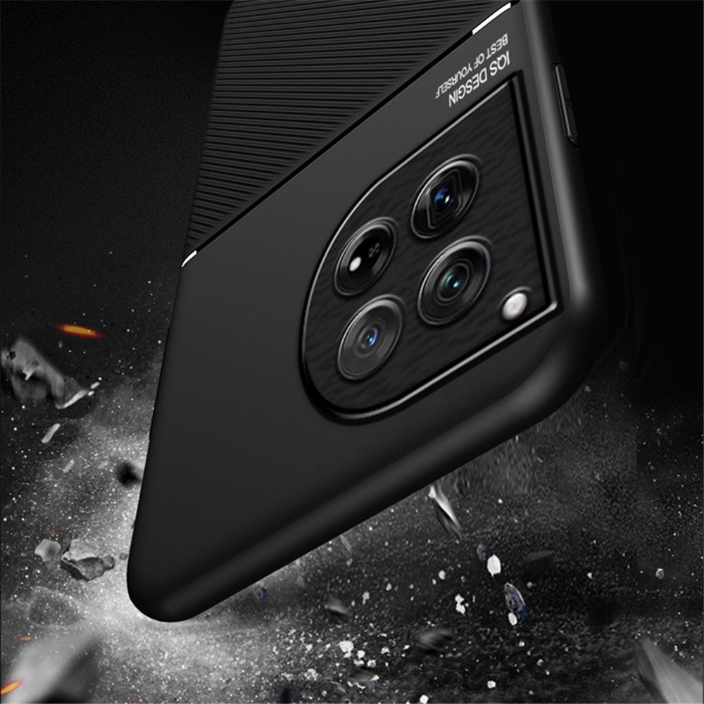 For OnePlus 12 5G Back Case PU+TPU+PC Anti-fingerprint Phone Protective Cover