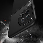OnePlus 12 5G Bakskal PU+TPU+PC Anti-fingeravtryck mobilskyddsfodral
