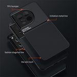 For OnePlus 12 5G Back Case PU+TPU+PC Anti-fingerprint Phone Protective Cover