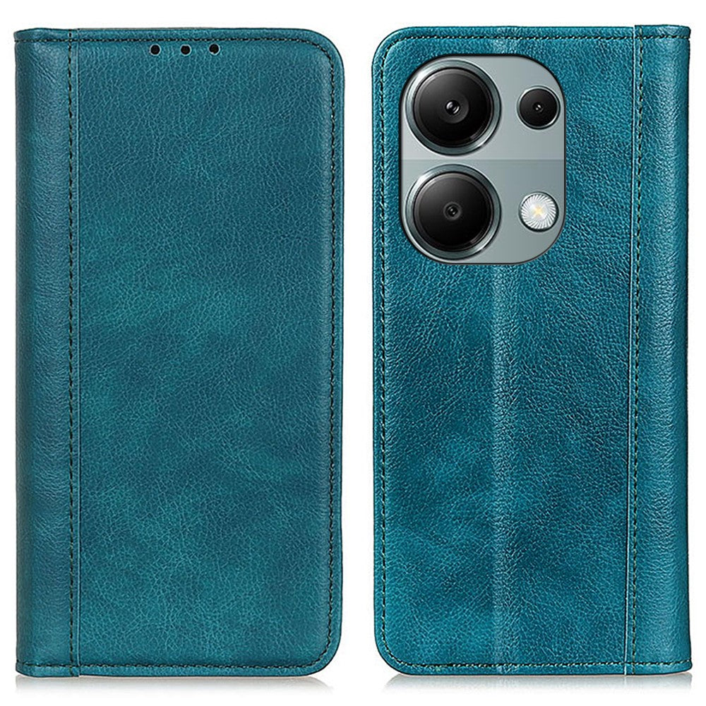 For Xiaomi Redmi Note 13 4G Protective Cover Split Leather Litchi Texture Phone Case