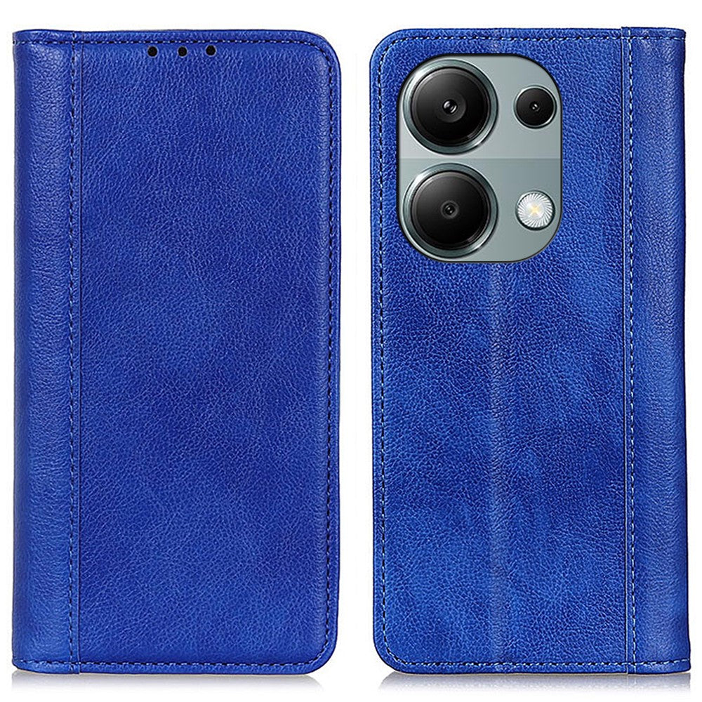 For Xiaomi Redmi Note 13 4G Protective Cover Split Leather Litchi Texture Phone Case