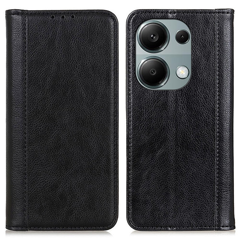 For Xiaomi Redmi Note 13 4G Protective Cover Split Leather Litchi Texture Phone Case