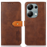KHAZNEH For Xiaomi Redmi Note 13 4G Leather Case Golden Magnetic Buckle Protective Phone Cover