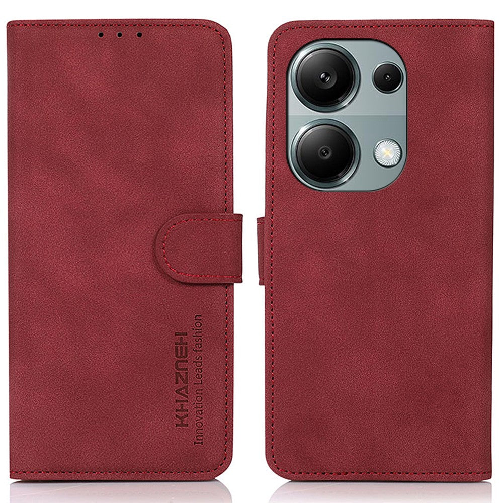 KHAZNEH For Xiaomi Redmi Note 13 4G Leather Case with TPU Shockproof Shell Wallet Phone Cover