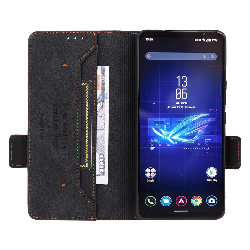 Til Asus ROG Phone 8 5G / Phone 8 Pro 5G Etui Folio Flip Læder Telefoncover Pung Stander