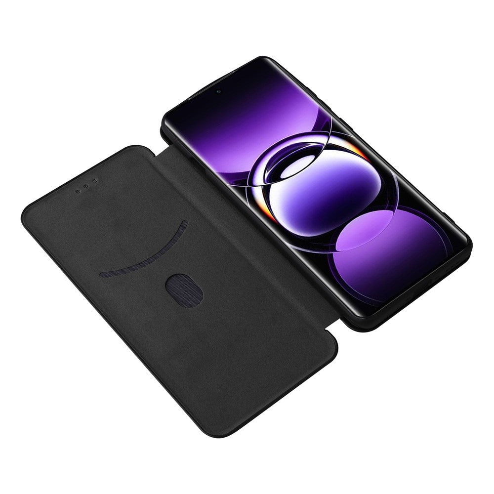 For Oppo Find X7 Ultra Leather Case Carbon Fiber Texture Magnetic Protect Phone Cover