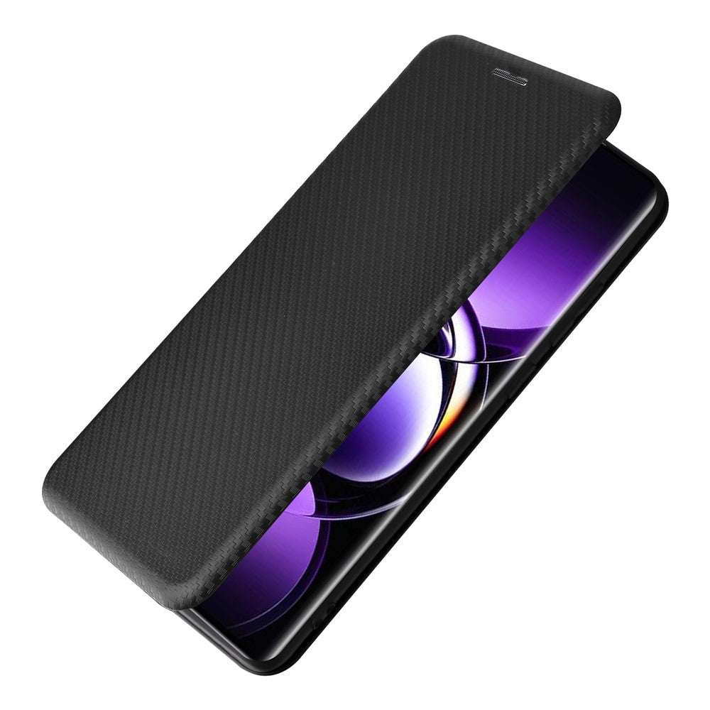 For Oppo Find X7 Ultra Leather Case Carbon Fiber Texture Magnetic Protect Phone Cover