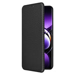For Oppo Find X7 Ultra Leather Case Carbon Fiber Texture Magnetic Protect Phone Cover