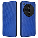 For Oppo Find X7 Ultra Leather Case Carbon Fiber Texture Magnetic Protect Phone Cover