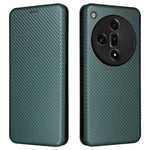 For Oppo Find X7 Ultra Leather Case Carbon Fiber Texture Magnetic Protect Phone Cover