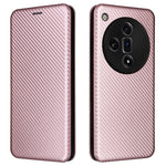 For Oppo Find X7 Ultra Leather Case Carbon Fiber Texture Magnetic Protect Phone Cover