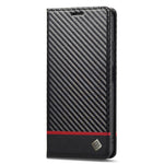 LC.IMEEKE For Xiaomi Redmi Note 13 5G Case Carbon Fiber Texture PU Leather Flip Stand Cover
