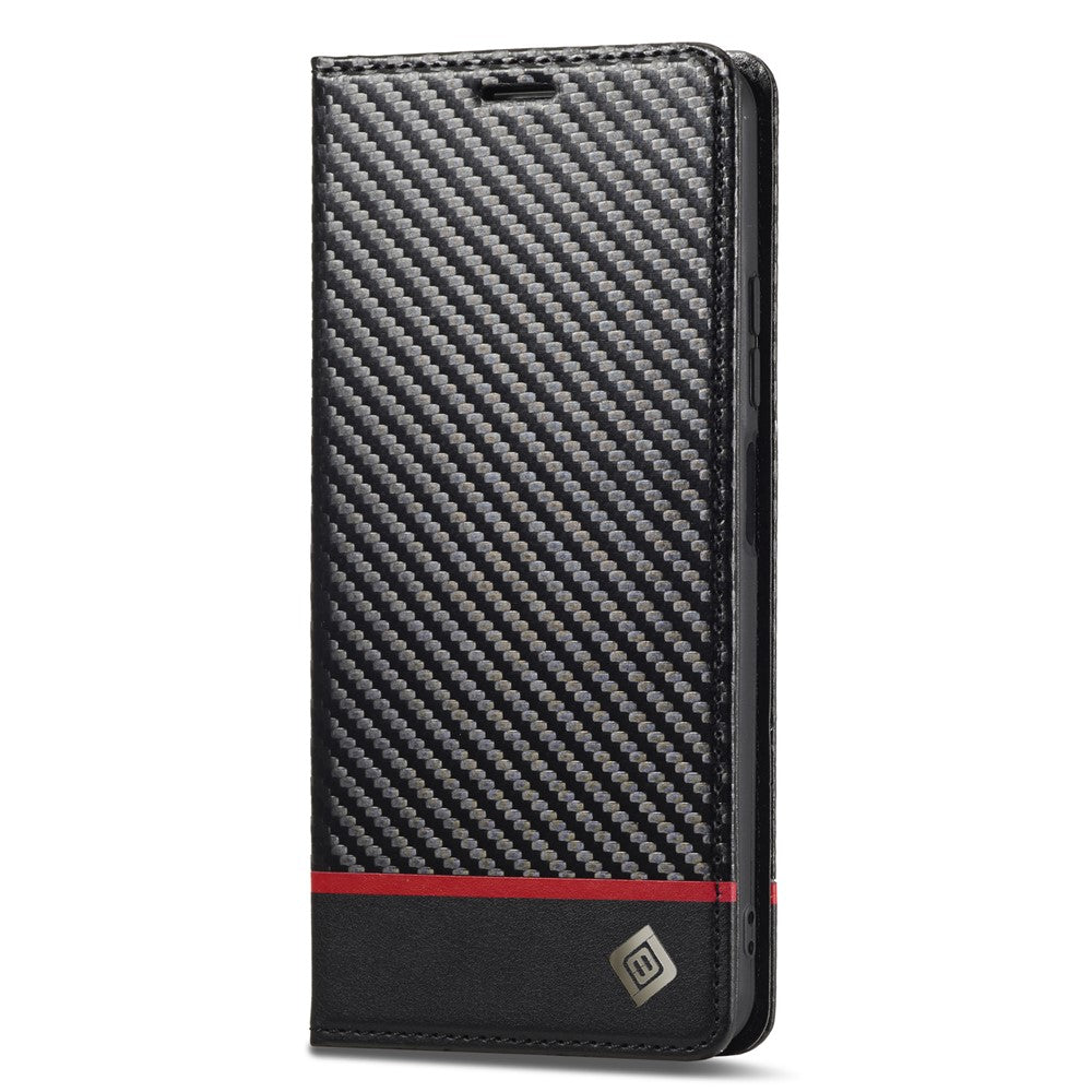 LC.IMEEKE For Xiaomi Redmi Note 13 5G Case Carbon Fiber Texture PU Leather Flip Stand Cover