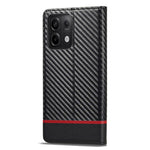 LC.IMEEKE For Xiaomi Redmi Note 13 5G Case Carbon Fiber Texture PU Leather Flip Stand Cover