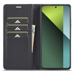 LC.IMEEKE For Xiaomi Redmi Note 13 5G Case Carbon Fiber Texture PU Leather Flip Stand Cover