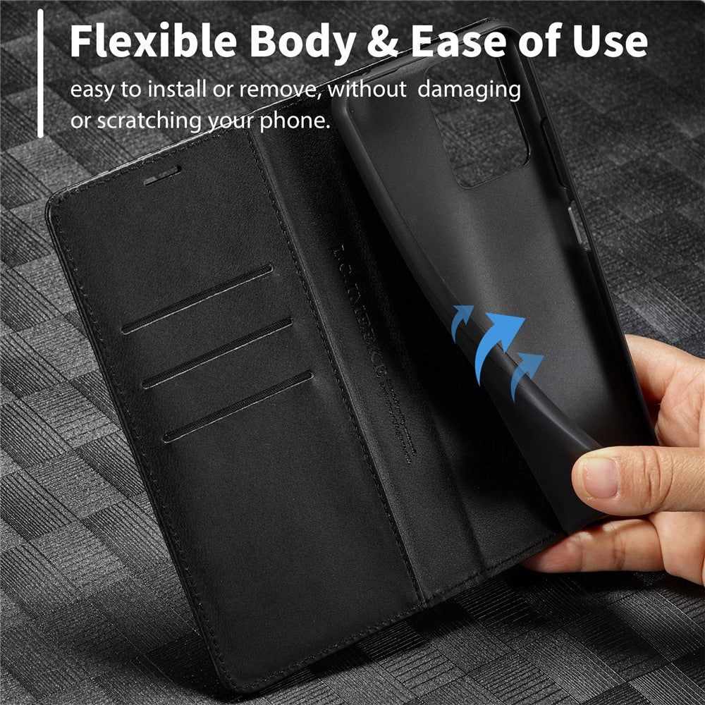 LC.IMEEKE For Xiaomi Redmi Note 13 5G Case Carbon Fiber Texture PU Leather Flip Stand Cover