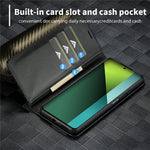 LC.IMEEKE For Xiaomi Redmi Note 13 5G Case Carbon Fiber Texture PU Leather Flip Stand Cover