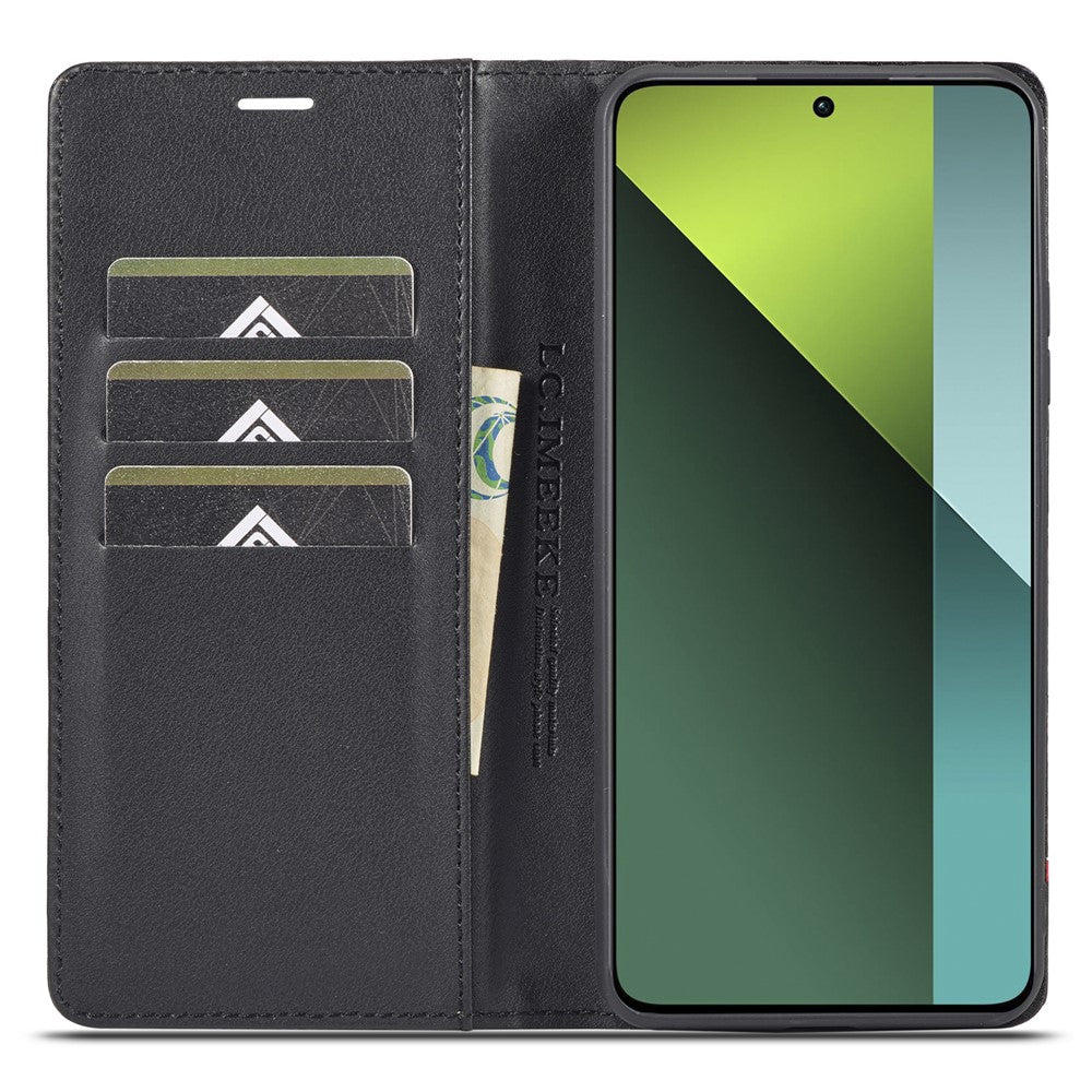 LC.IMEEKE For Xiaomi Redmi Note 13 Pro 5G / Poco X6 5G Leather Case Carbon Fiber Texture Wallet Stand Cover