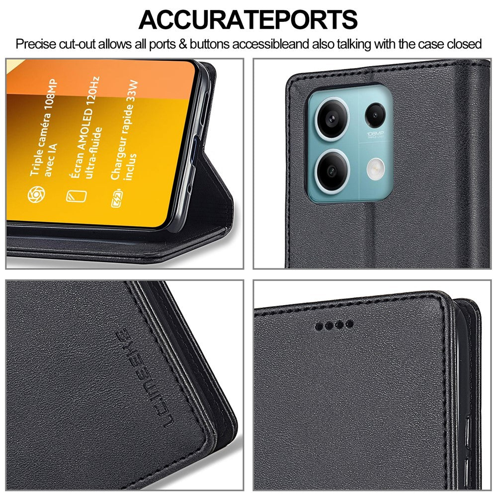 LC.IMEEKE For Xiaomi Redmi Note 13 Pro 5G / Poco X6 5G Case Wallet Stand Calf Texture Leather Phone Cover