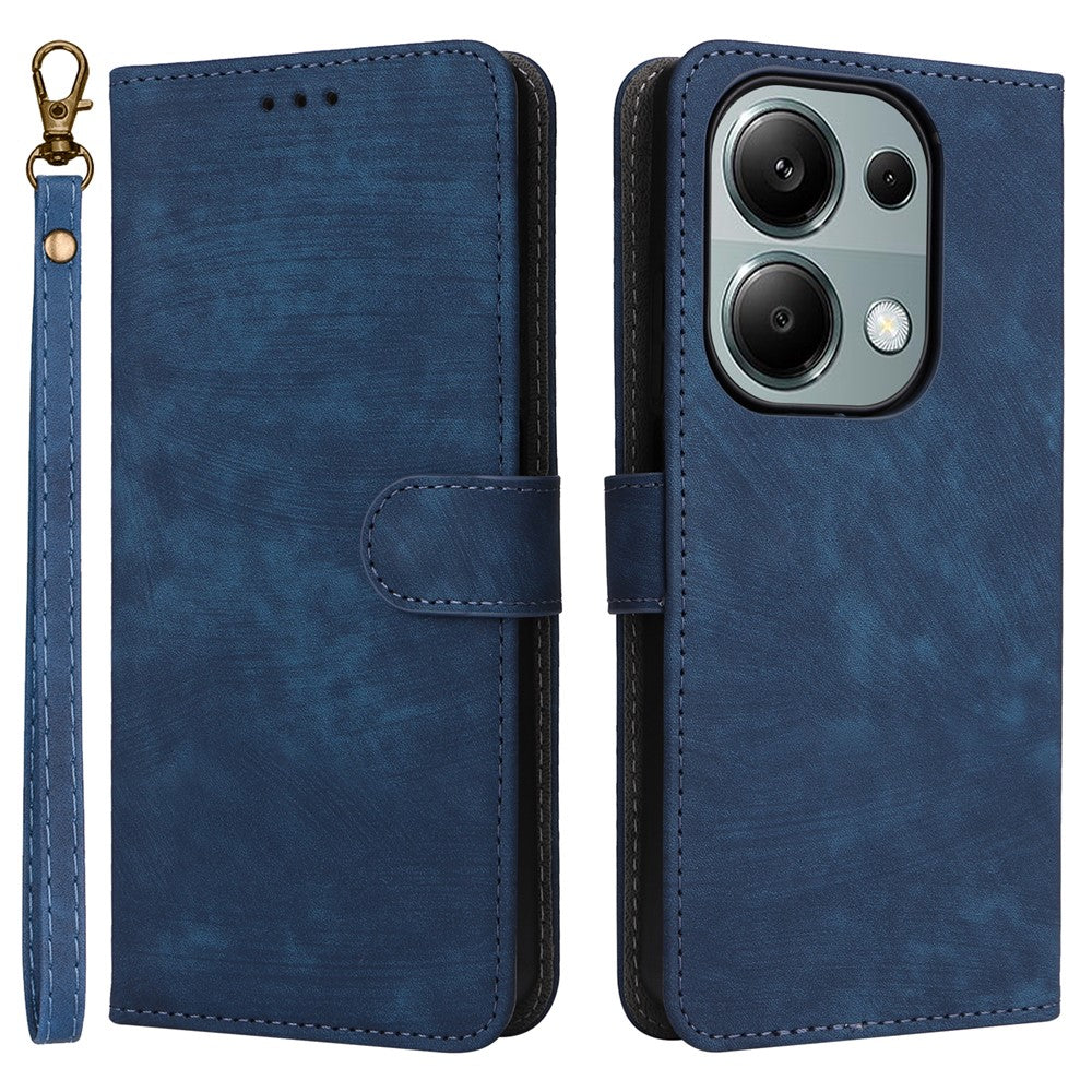 For Xiaomi Redmi Note 13 Pro 4G / Poco M6 Pro 4G / Note 14S 4G Case with Strap RFID Blocking PU Leather Cover Stand
