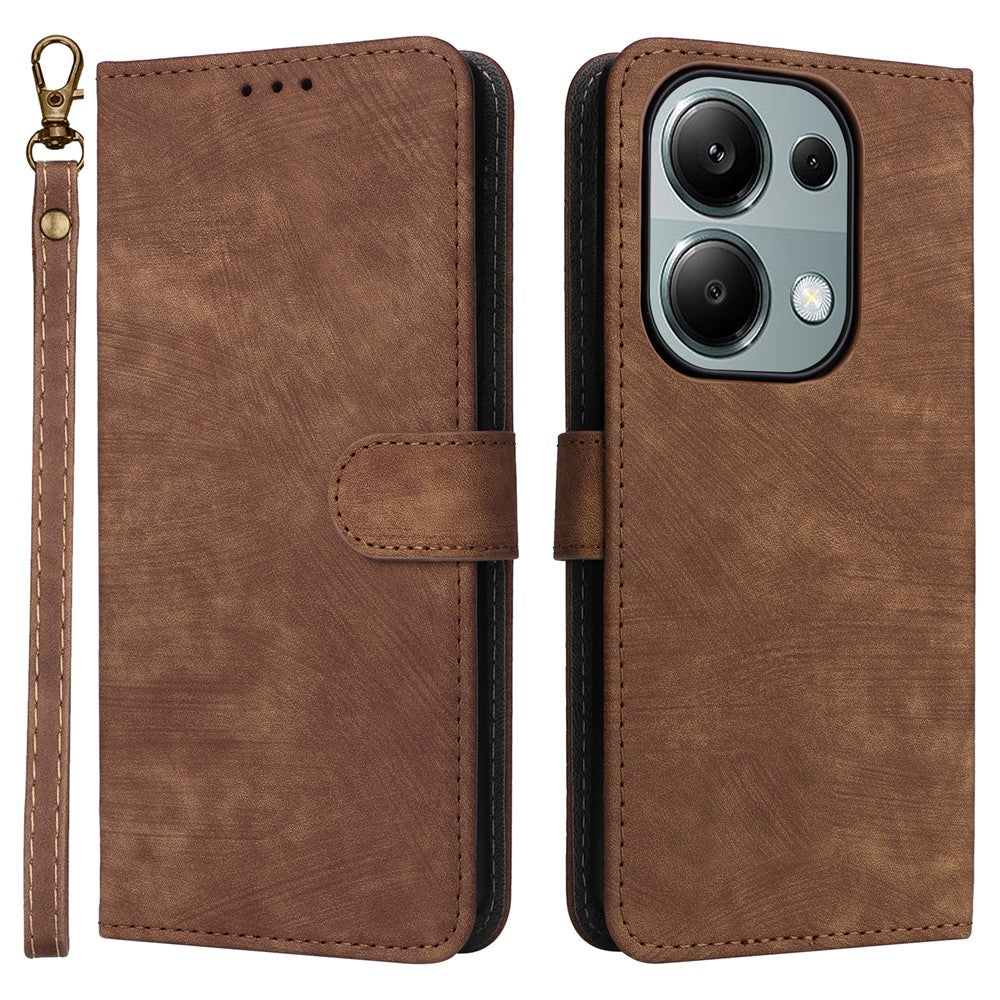 For Xiaomi Redmi Note 13 Pro 4G / Poco M6 Pro 4G / Note 14S 4G Case with Strap RFID Blocking PU Leather Cover Stand