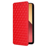 For Xiaomi Redmi Note 13 Pro 4G / Poco M6 Pro 4G / Note 14S 4G Case Rhombus Imprinted Stand View Phone Cover