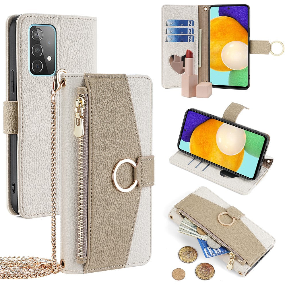 Til Samsung Galaxy A52 4G / 5G / A52s 5G Crossbody Etui PU Læder Lynlås Telefon Cover