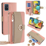 Til Samsung Galaxy A51 5G SM-A516 Wallet Etui Lynlås PU Læder Crossbody Telefoncover