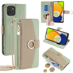 For Samsung Galaxy A03 (166.5mm) Case PU Leather Makeup Mirror Wallet Cover Stand