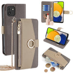 For Samsung Galaxy A03 (166.5mm) Case PU Leather Makeup Mirror Wallet Cover Stand