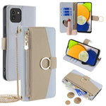 For Samsung Galaxy A03 (166.5mm) Case PU Leather Makeup Mirror Wallet Cover Stand