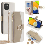 For Samsung Galaxy A03 (166.5mm) Case PU Leather Makeup Mirror Wallet Cover Stand