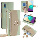 Til Samsung Galaxy A02 Etui PU Læder Pung Stativ Dame Make-up Telefoncover med Rem