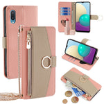 Til Samsung Galaxy A02 Etui PU Læder Pung Stativ Dame Make-up Telefoncover med Rem
