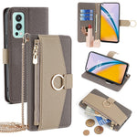 For OnePlus Nord 2 5G Leather Case Phone Bag Cover Wallet Stand with Mirror and Chain Strap