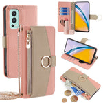 For OnePlus Nord 2 5G Leather Case Phone Bag Cover Wallet Stand with Mirror and Chain Strap
