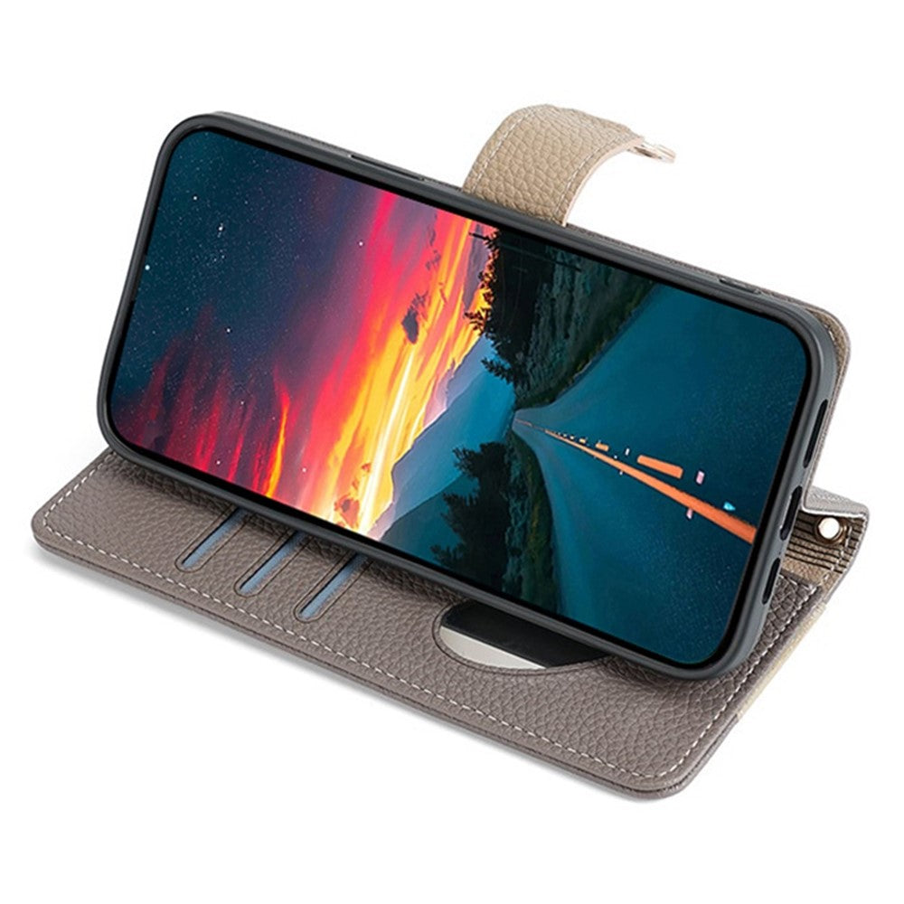 For iPhone 11 Pro Max Case PU Leather Phone Stand Cover Card Bag with Chain Strap