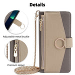 For iPhone 11 Pro Max Case PU Leather Phone Stand Cover Card Bag with Chain Strap