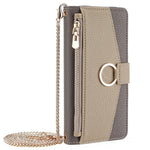 For iPhone 11 Pro Max Case PU Leather Phone Stand Cover Card Bag with Chain Strap