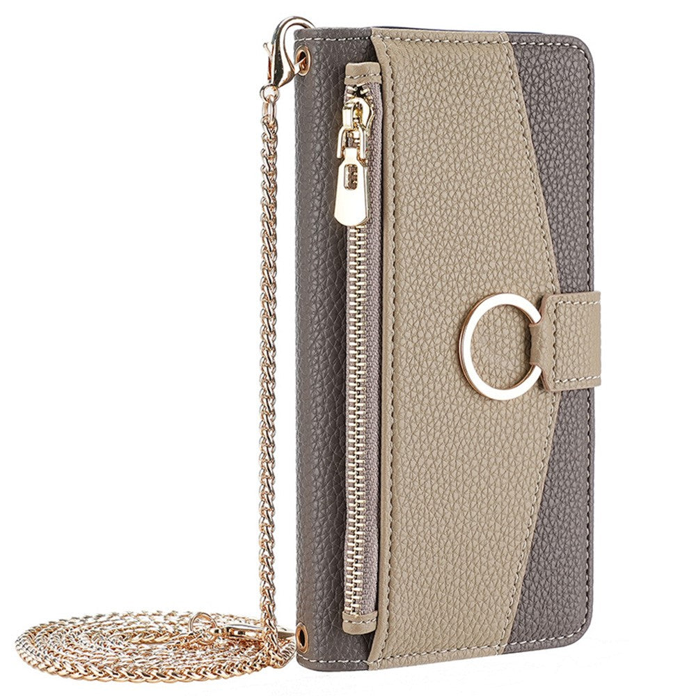 For iPhone 11 Pro Max Case PU Leather Phone Stand Cover Card Bag with Chain Strap