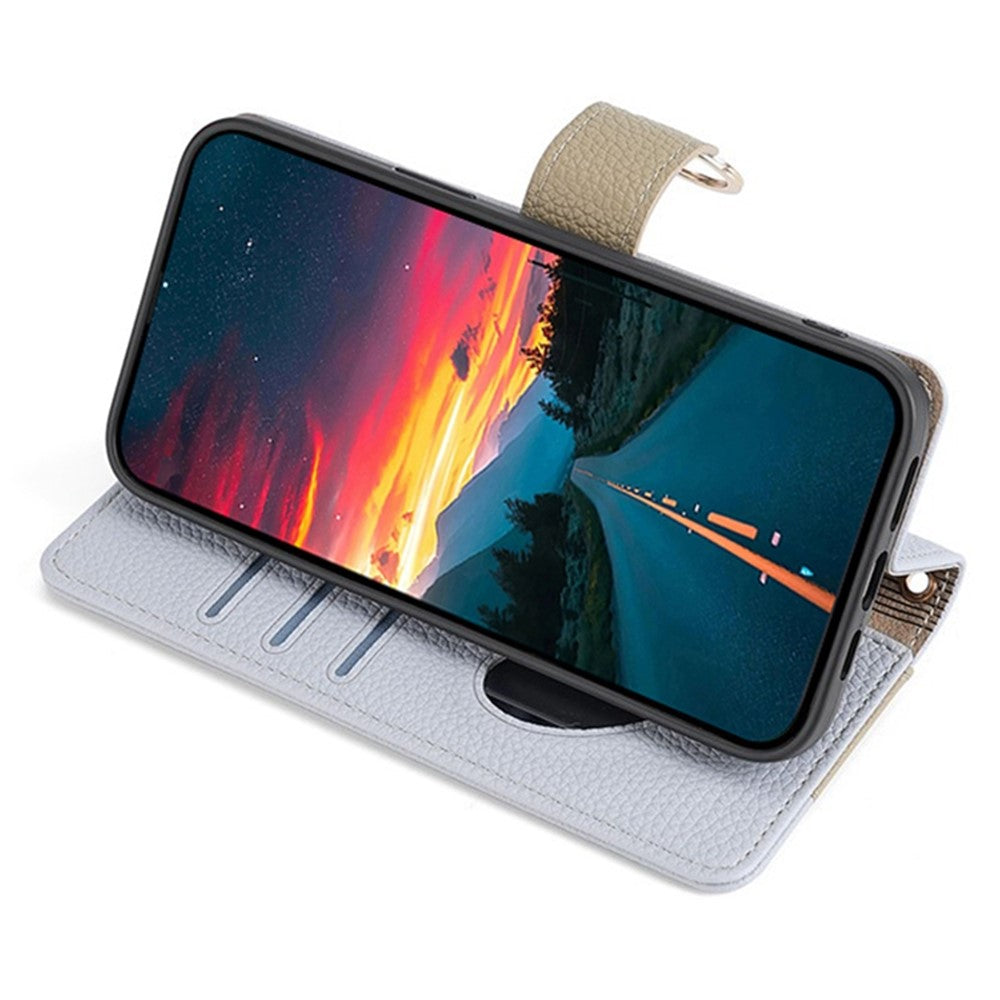 For iPhone 12  /  12 Pro Case Stand with Strap PU Leather Wallet Phone Cover Card Holder