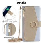 For iPhone 12  /  12 Pro Case Stand with Strap PU Leather Wallet Phone Cover Card Holder