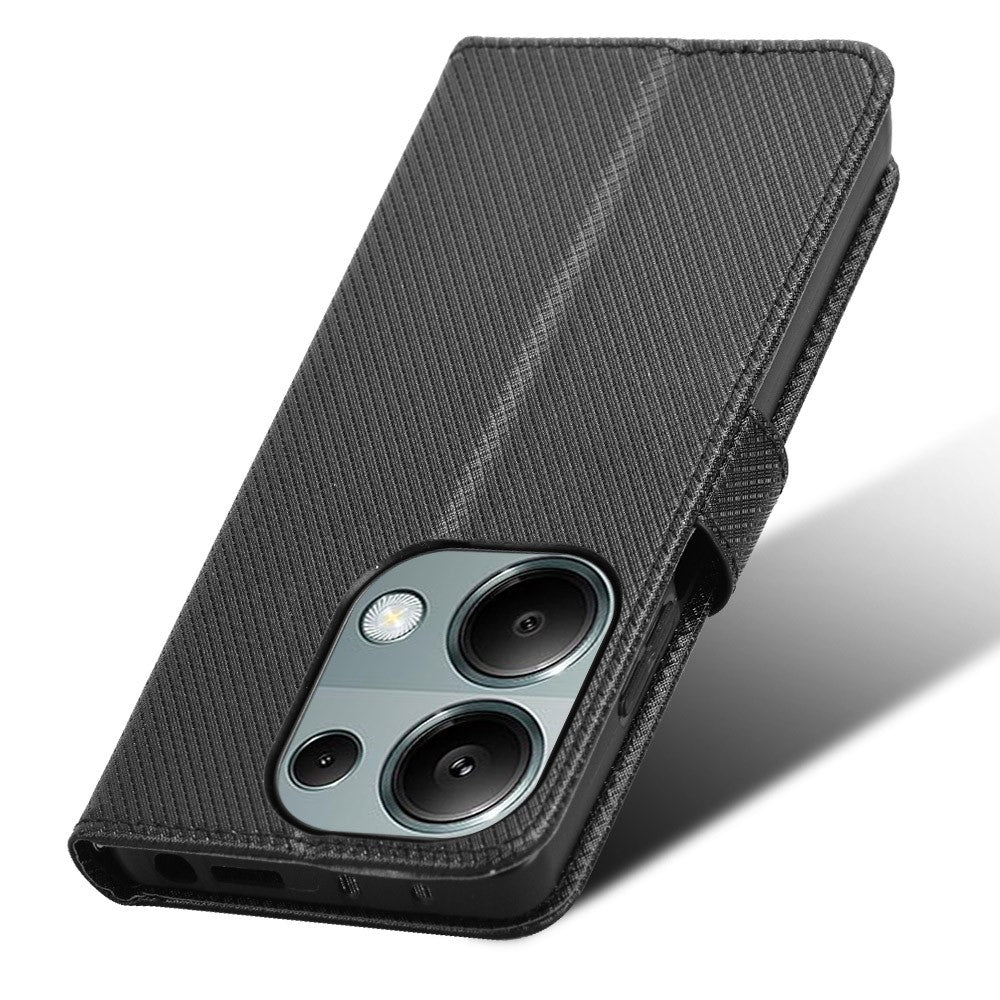 For Xiaomi Redmi Note 13 Pro 4G / Poco M6 Pro 4G / Note 14S 4G Leather Case Diamond Texture Flip Protective Phone Cover