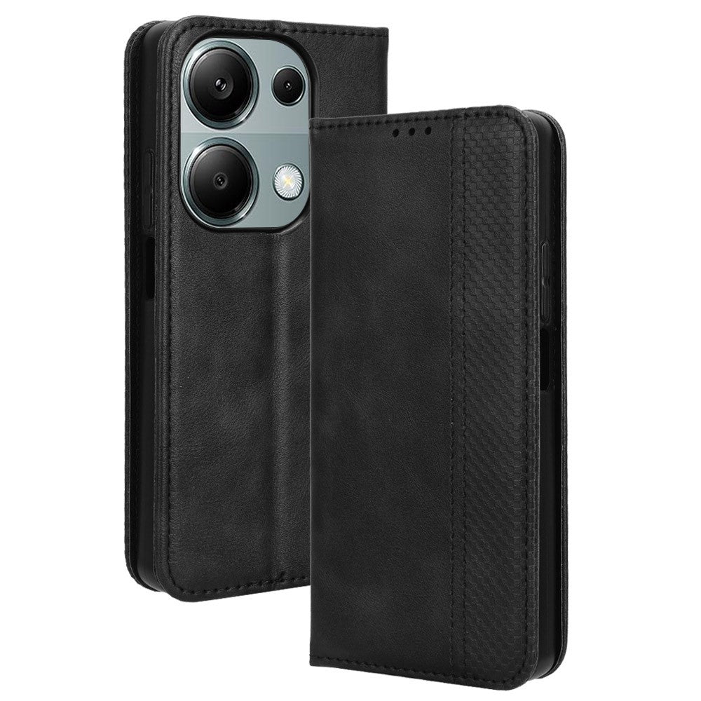 For Xiaomi Redmi Note 13 Pro 4G / Poco M6 Pro 4G / Note 14S 4G Wallet Case Leather Vintage Phone Cover