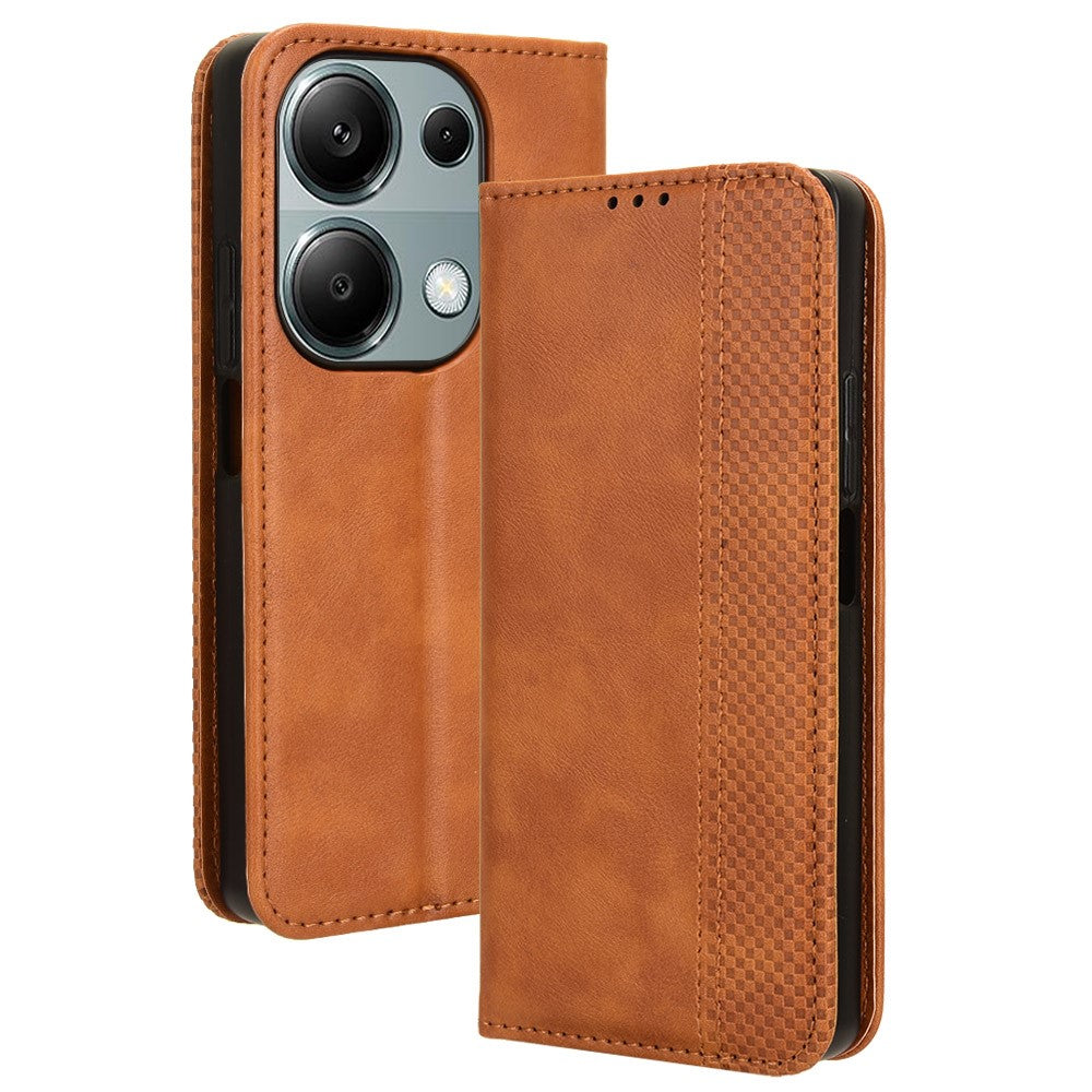 For Xiaomi Redmi Note 13 Pro 4G / Poco M6 Pro 4G / Note 14S 4G Wallet Case Leather Vintage Phone Cover