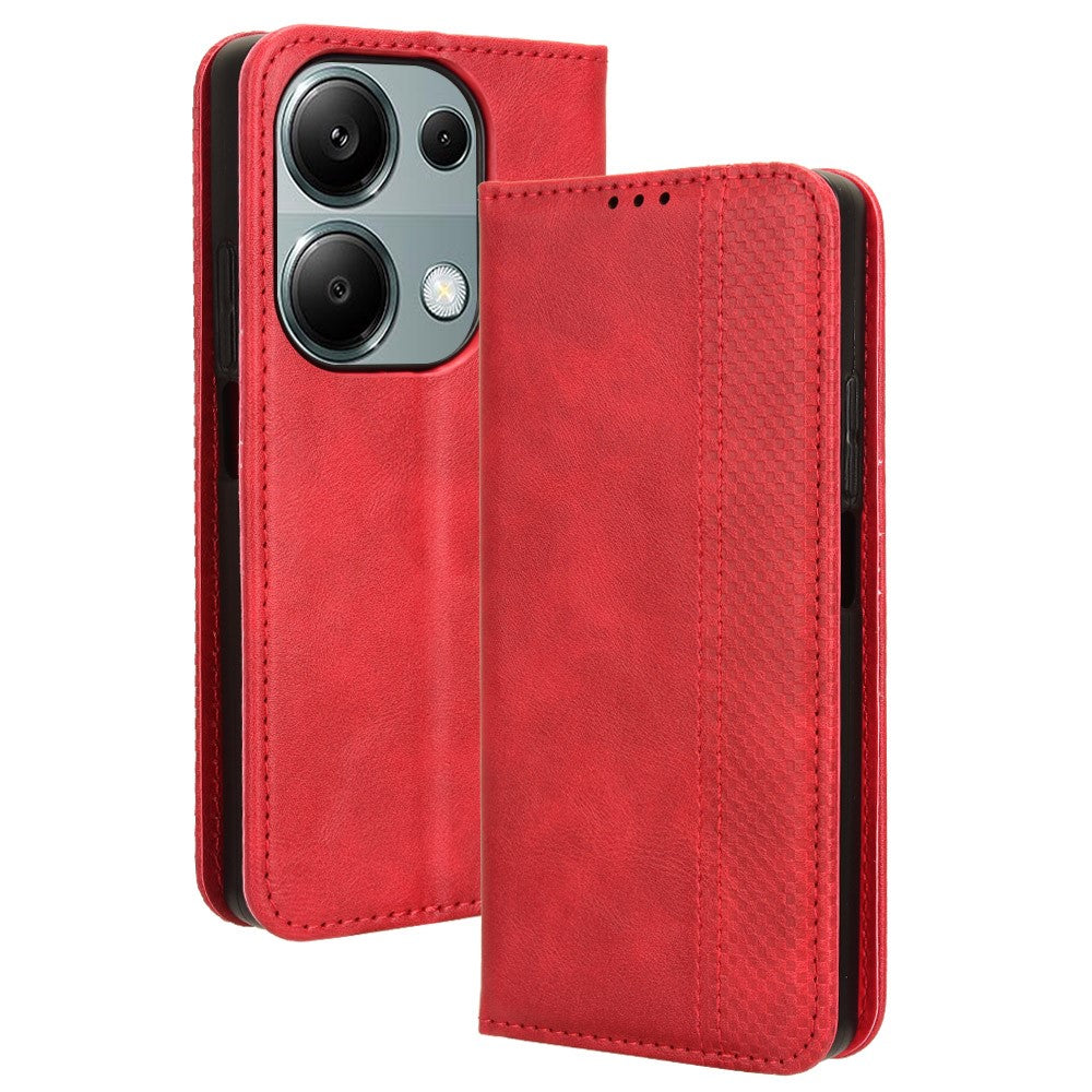 For Xiaomi Redmi Note 13 Pro 4G / Poco M6 Pro 4G / Note 14S 4G Wallet Case Leather Vintage Phone Cover