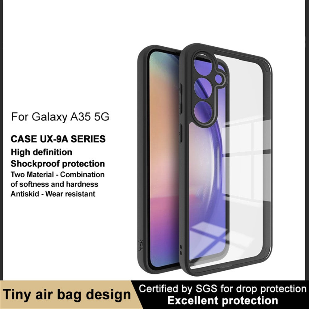 IMAK UX-9A-serien til Samsung Galaxy A35 5G Gennemsigtigt cover Airbagbeskyttelse TPU + PC telefoncover