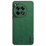For OnePlus Ace 3 5G  /  12R 5G Case Wood Grain PU+PC+TPU Shockproof Phone Back Cover